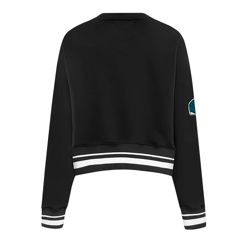 NFL PHILADELPHIA EAGLES MASHUP WOMEN'S RIB CREWNECK (BLACK) - Image 3