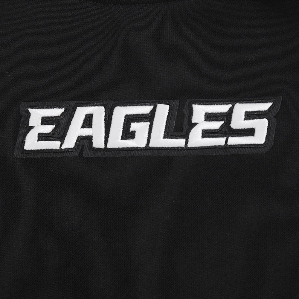 NFL PHILADELPHIA EAGLES WINGSPAN WOMEN'S FLEECE CREWNECK (BLACK) - Image 7