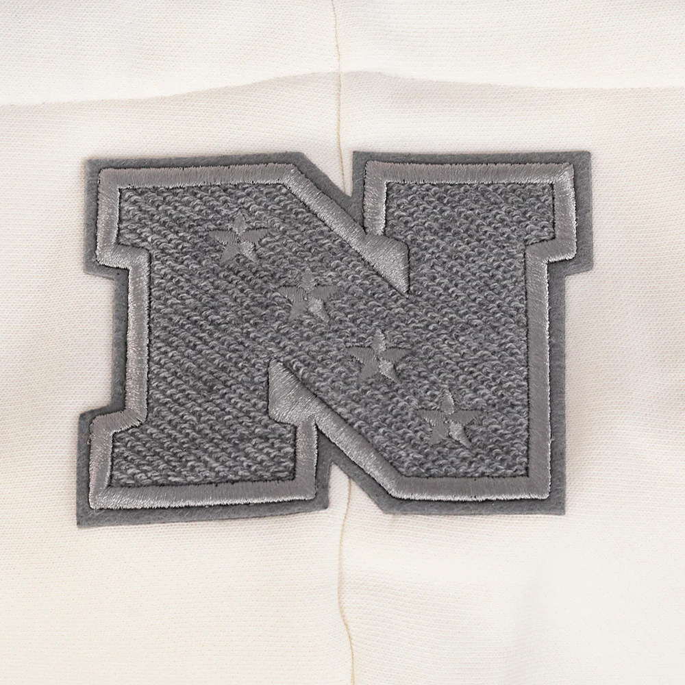 NFL PHILADELPHIA EAGLES REVERSE FRENCH TERRY WOMEN'S COLOR BLOCK FLEECE FULL ZIP (BLACK/GRAY/EGGSHELL) - Image 7