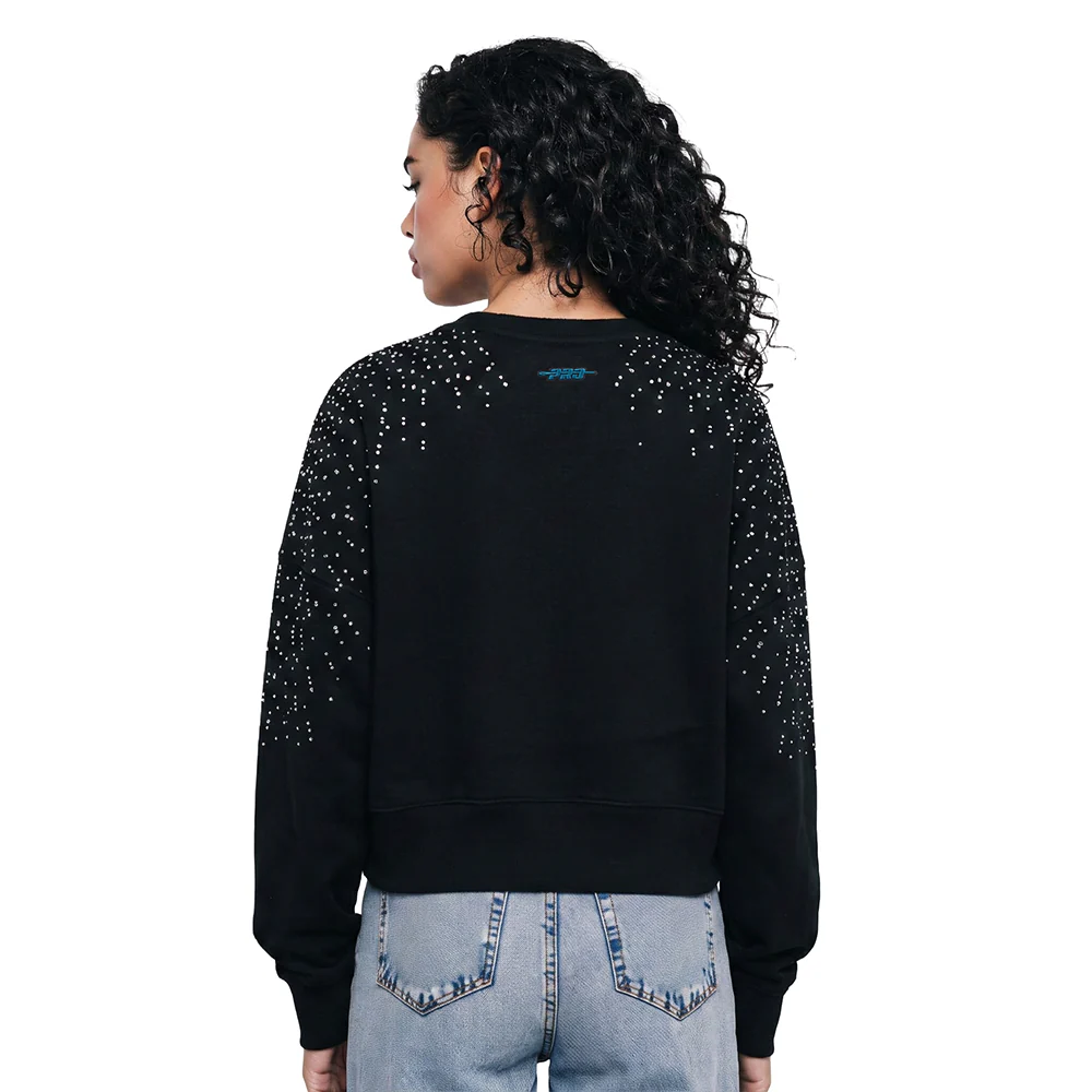 NFL PHILADELPHIA EAGLES LEGACY WOMEN'S FLC CREWNECK (BLACK) - Image 2