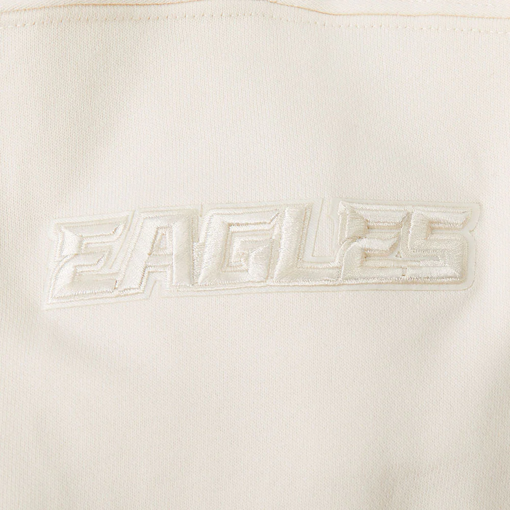 NFL PHILADELPHIA EAGLES JALEN HURTS #1 NEUTRAL PNN WOMEN'S FLC CREWNECK (EGGSHELL) - Image 5