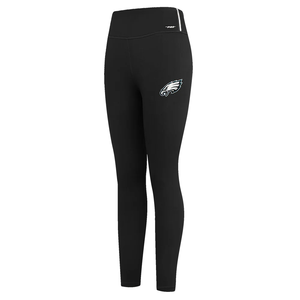 NFL PHILADELPHIA EAGLES SCRIPT TAIL WOMEN'S HIGH WAIST JERSEY LEGGING (BLACK)