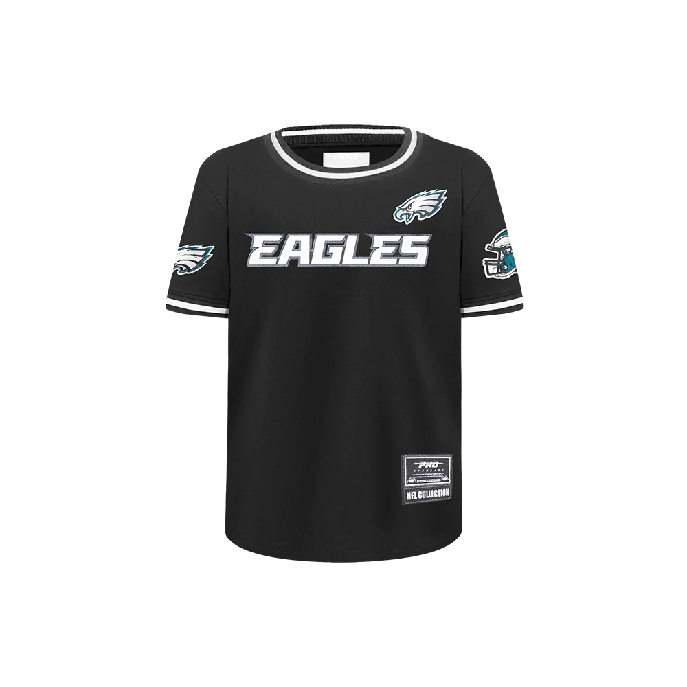 NFL PHILADELPHIA EAGLES CLASSIC LITTLE BOYS SHORT SLEEVE MESH TEE (BLACK) - Image 3
