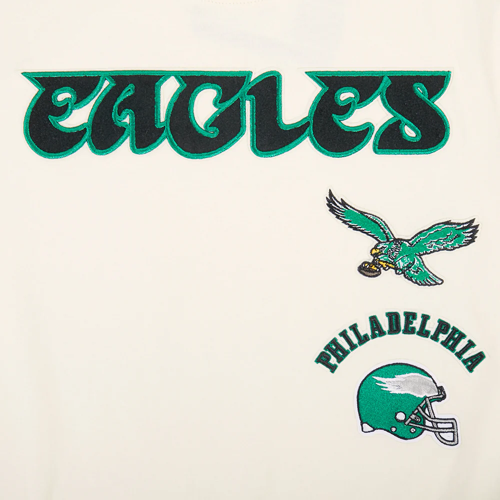 NFL PHILADELPHIA EAGLES RETRO CLASSICS LITTLE BOY'S SS TAPING TEE (EGGSHELL/ KELLY GREEN) - Image 5