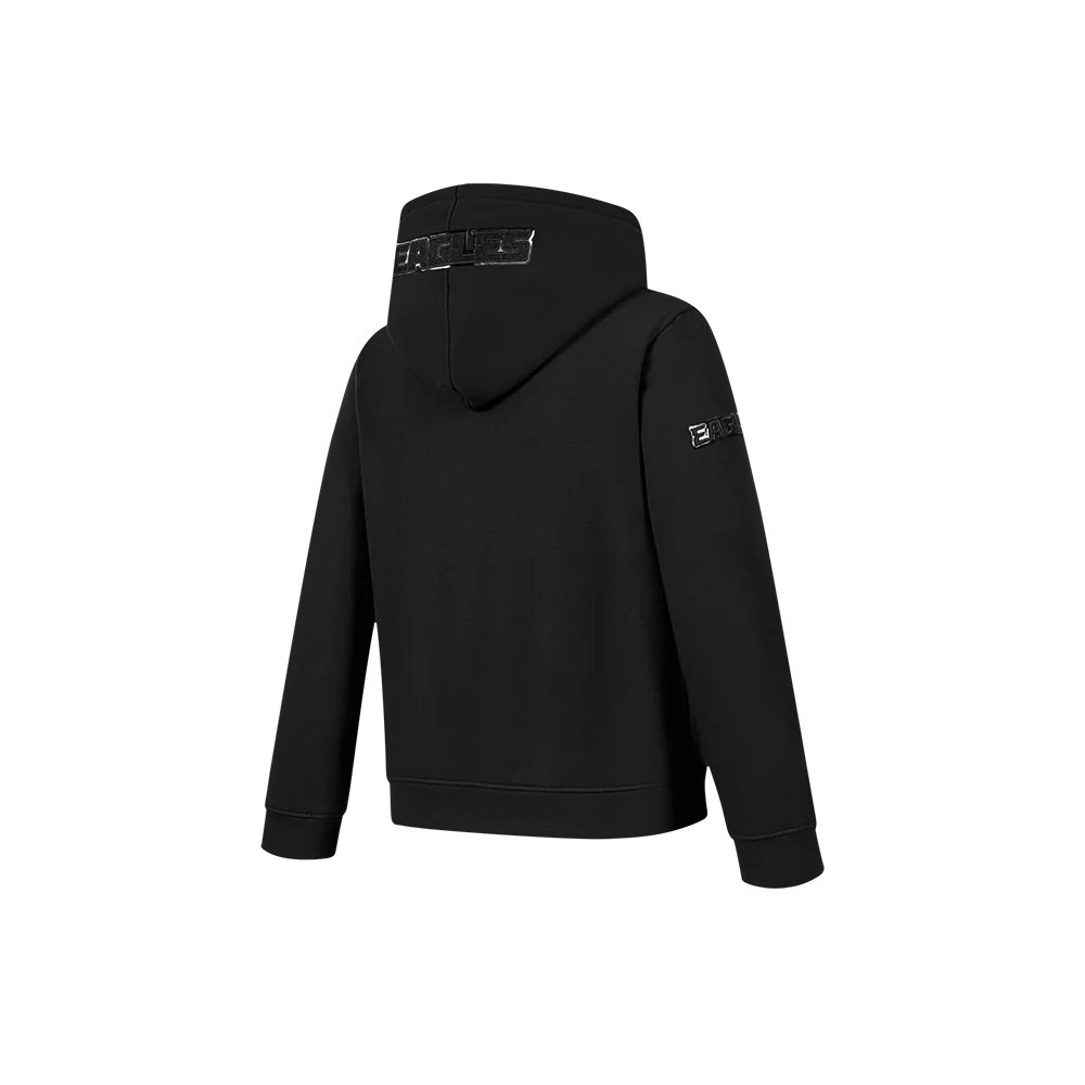 NFL PHILADELPHIA EAGLES TRIPLE BLACK LITTLE BOY'S FLC FZ HOODIE (BLACK) - Image 4