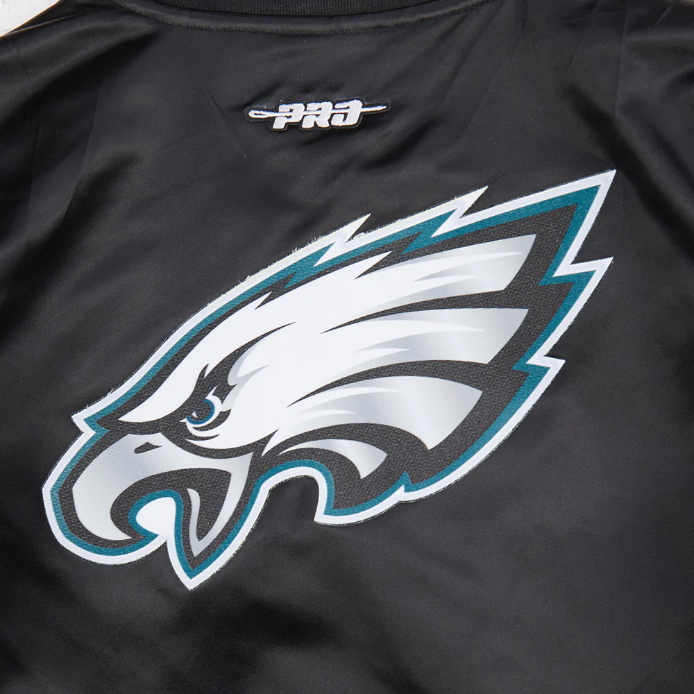 NFL PHILADELPHIA EAGLES CLASSIC LITTLE BOYS SATIN JACKET (BLACK) - Image 10