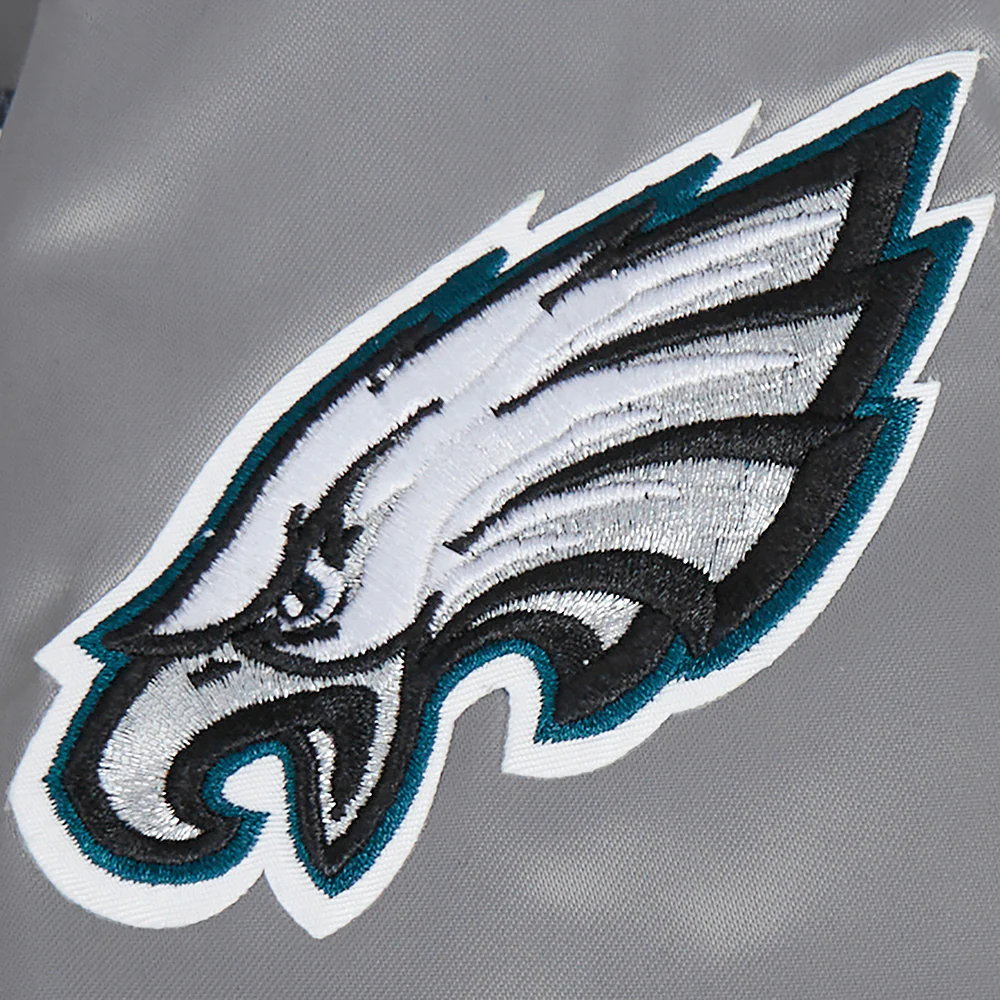 NFL PHILADELPHIA EAGLES CLASSIC LITTLE BOY'S SATIN JACKET (GRAY) - Image 6