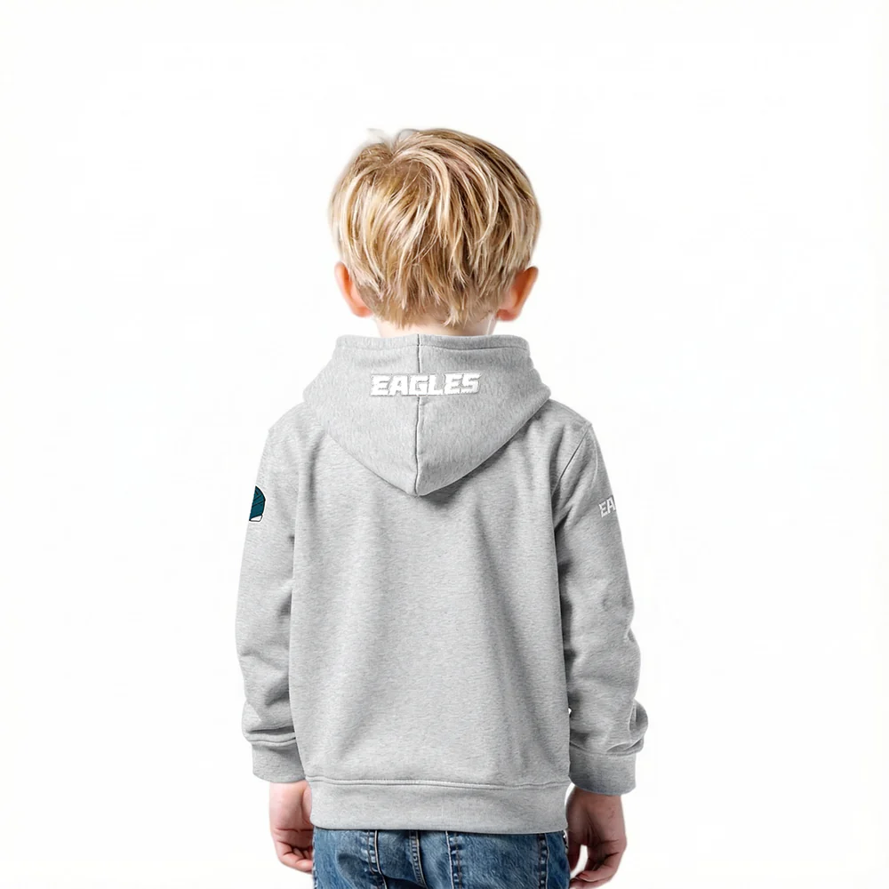 NFL PHILADELPHIA EAGLES CLASSIC TODDLER BOY'S FLC FZ HOODIE (HEATHER GREY) - Image 2