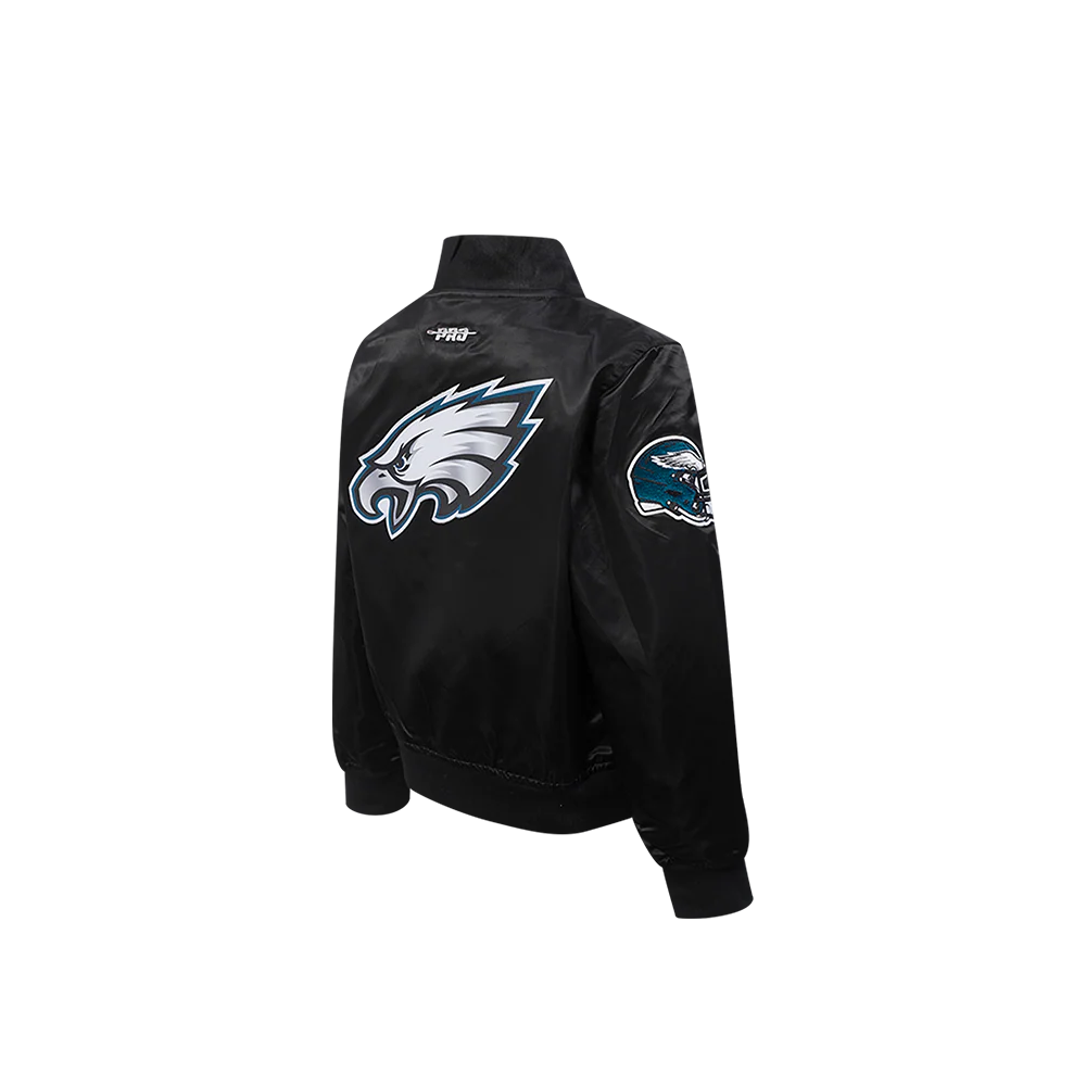 NFL PHILADELPHIA EAGLES CLASSIC TODDLER BOYS SATIN JACKET (BLACK) - Image 6