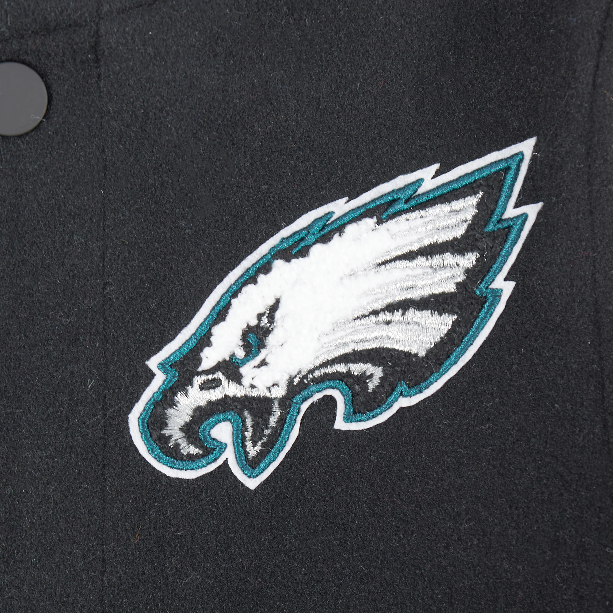 NFL PHILADELPHIA EAGLES CLASSIC TODDLER BOYS WOOL VARSITY JACKET (BLACK/WHITE) - Image 8