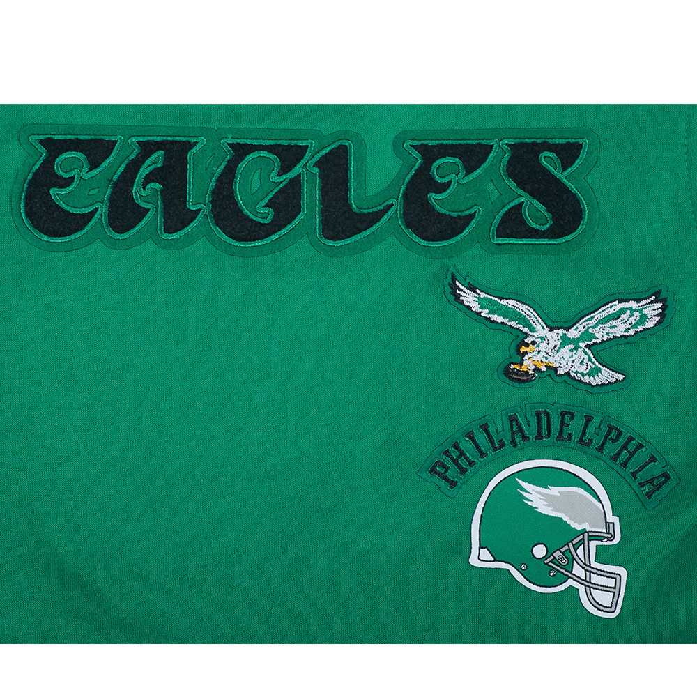 NFL PHILADELPHIA EAGLES RETRO CLASSICS TODDLER GIRL'S RIB FLEECE CREWNECK (KELLY GREEN) - Image 3