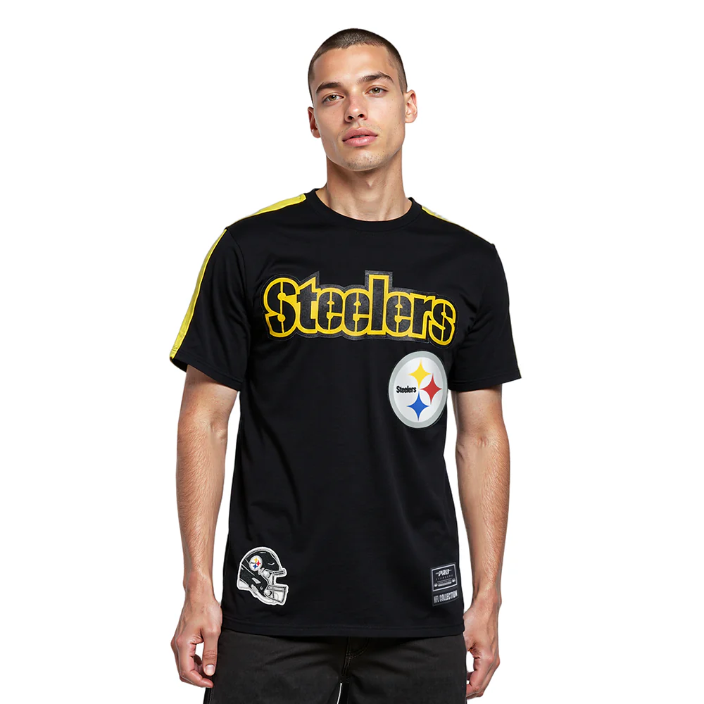 NFL PITTSBURGH STEELERS CLASSIC MESH STRIPED MEN'S TEE (BLACK/YELLOW) - Image 9