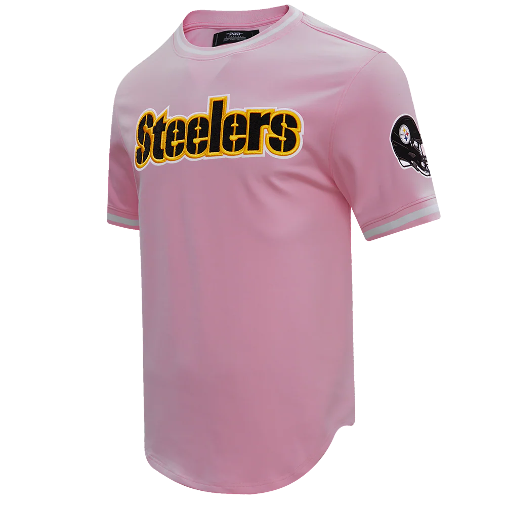 NFL PITTSBURGH STEELERS CLASSIC CHENILLE MEN'S TEE (PINK) - Image 2