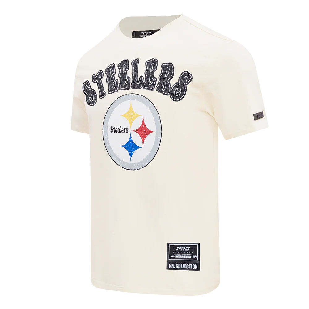 PITTSBURGH STEELERS REBEL ATHLETICS STACKED LOGO MEN'S SJ TEE (EGGSHELL) - Image 6