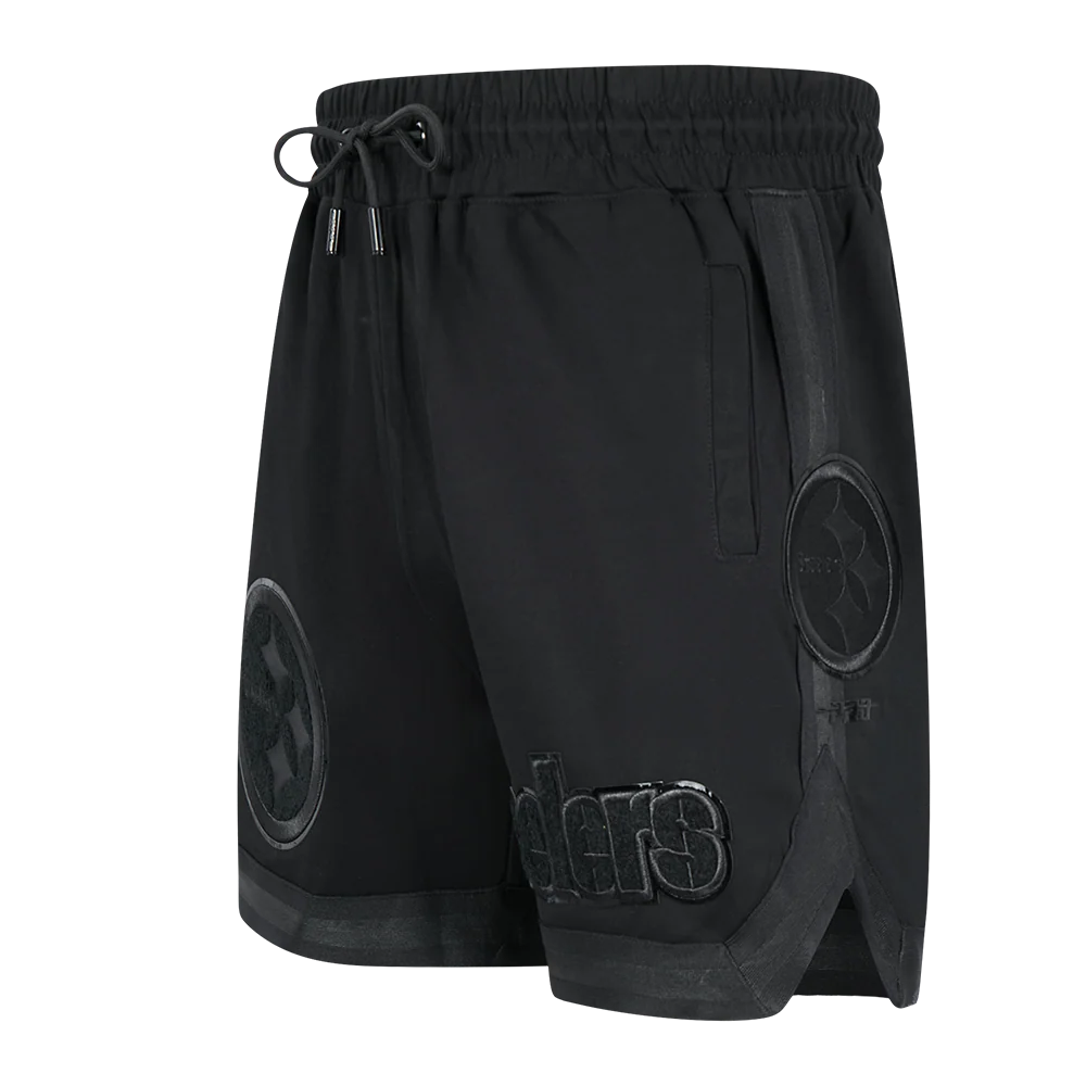 NFL PITTSBURGH STEELERS TRIPLE BLACK LOGO PRO TEAM MEN'S SHORT (TRIPLE BLACK)