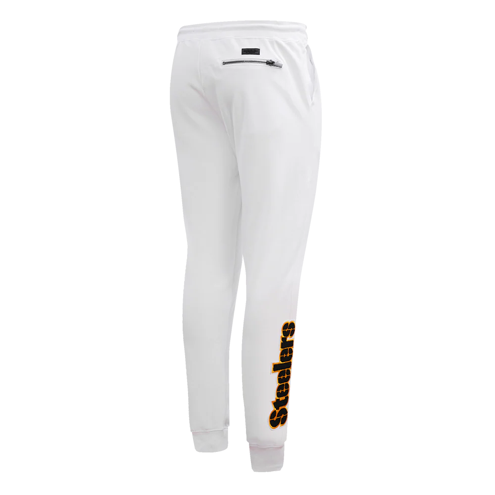 NFL PITTSBURGH STEELERS CLASSIC CHENILLE DOUBLE KNIT JOGGER (WHITE) - Image 3