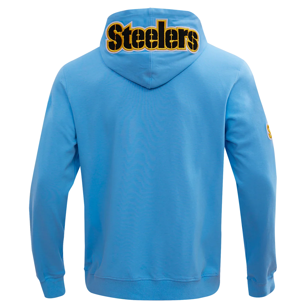 NFL PITTSBURGH STEELERS CLASSIC CHENILLE MEN'S FZ HOODIE (UNIVERSITY BLUE) - Image 4