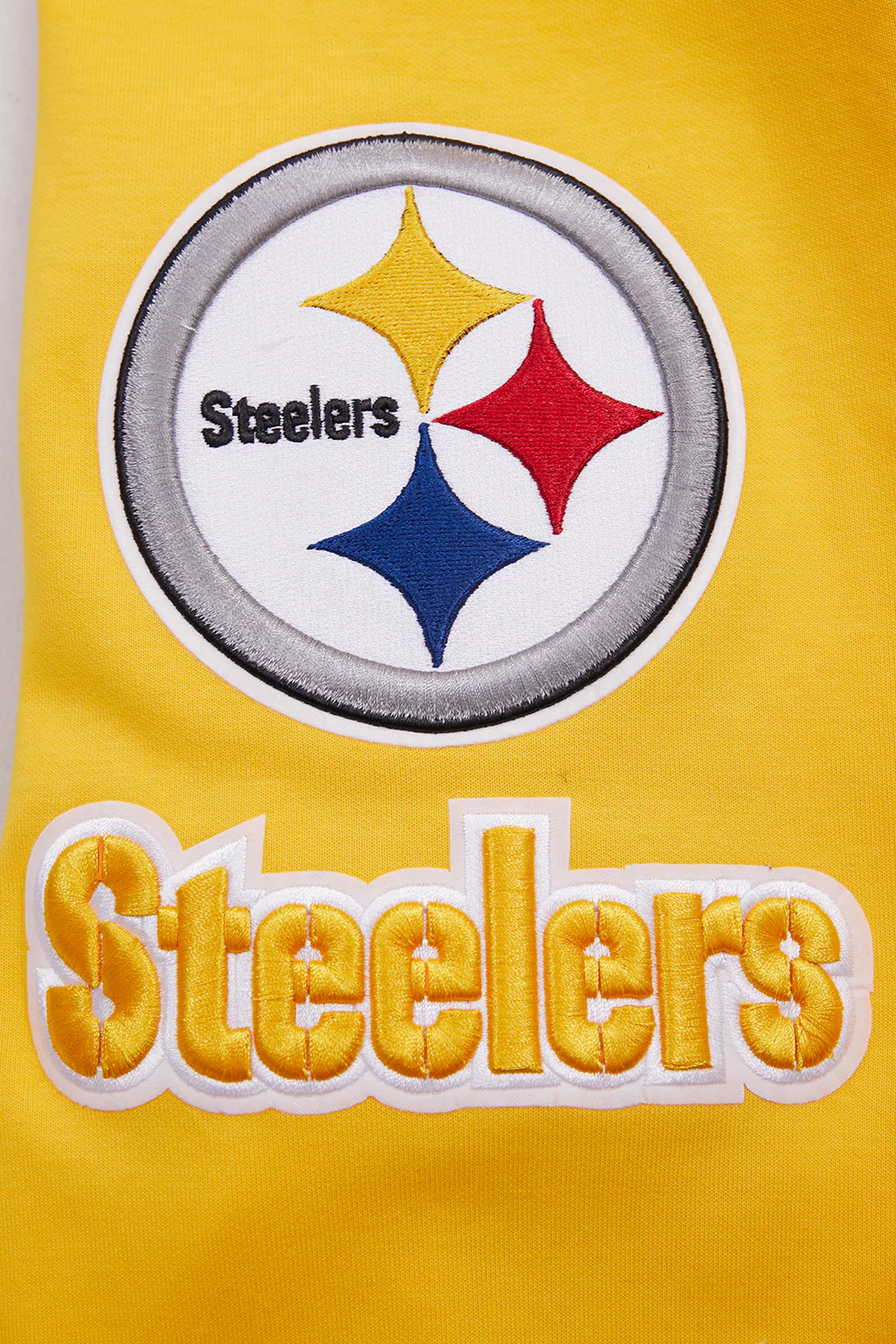 NFL PITTSBURGH STEELERS CLASSIC CHENILLE MEN'S DOUBLE KNIT FULL ZIP HOODIE (YELLOW) - Image 7
