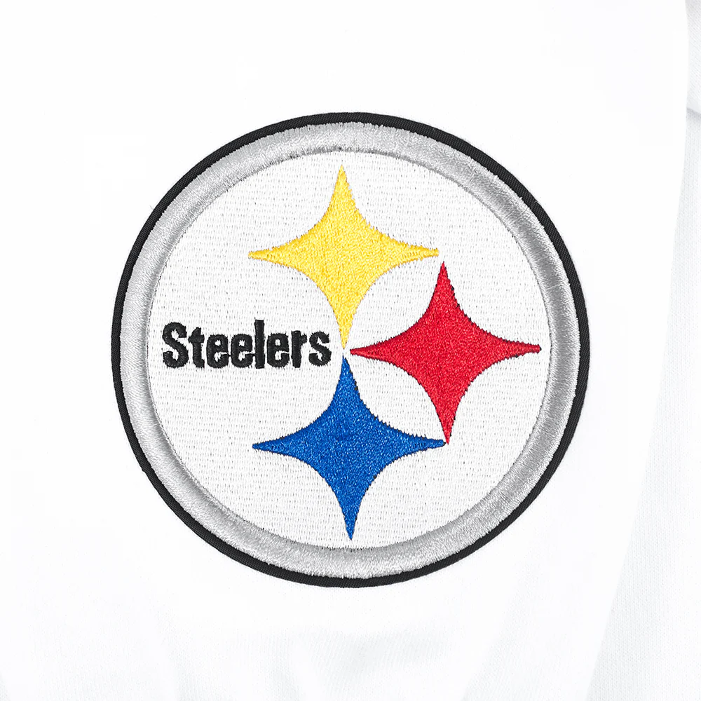 NFL PITTSBURGH STEELERS WINGSPAN MEN'S DROP SHOULDER PO HOODIE (WHITE) - Image 6