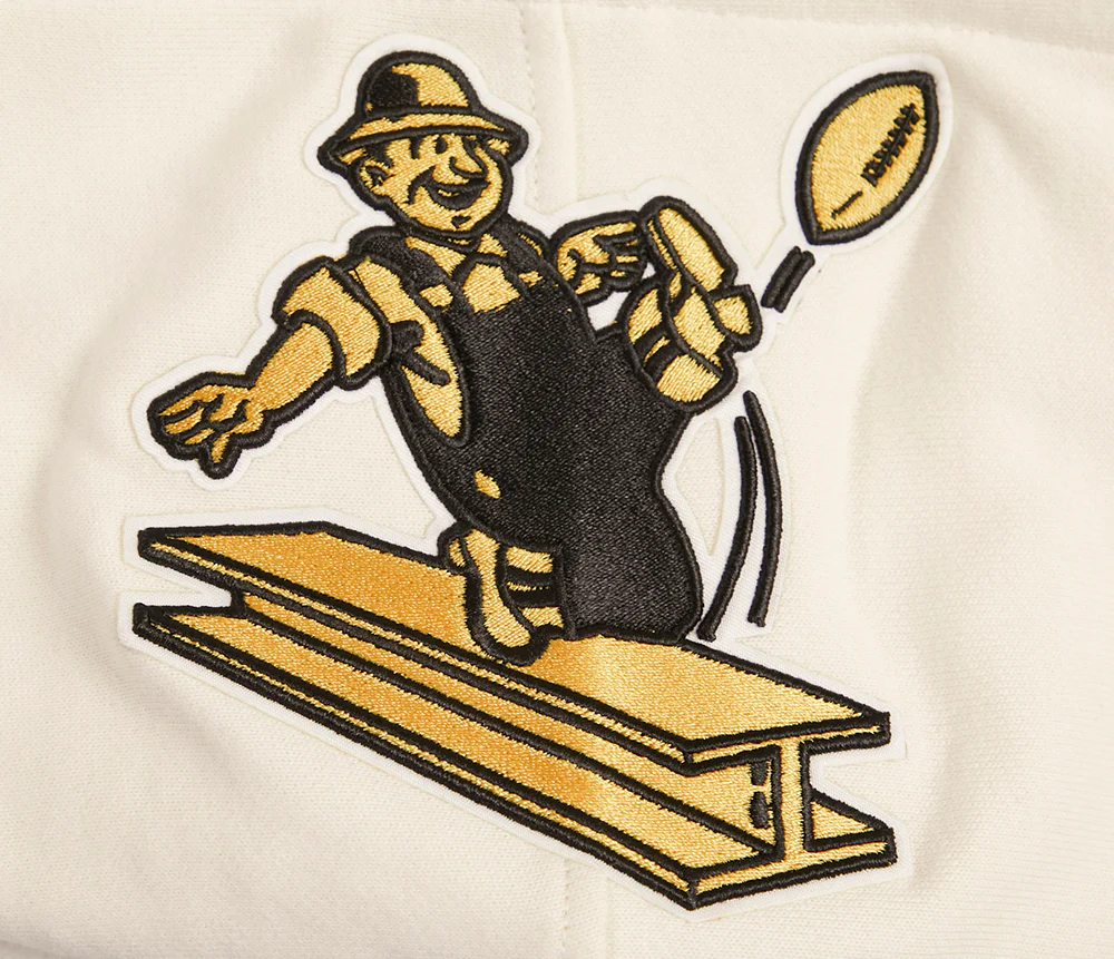 NFL PITTSBURGH STEELERS RETRO CLASSIC MEN'S HOODIE (EGGSHELL/ BLACK) - Image 5
