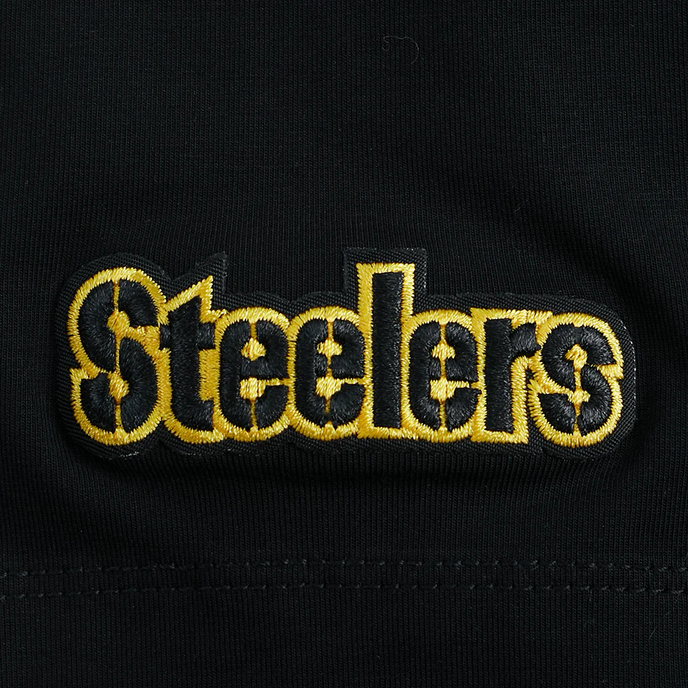 NFL PITTSBURGH STEELERS SCRIPT TAIL WOMEN'S SJ BOXY TEE (BLACK) - Image 6