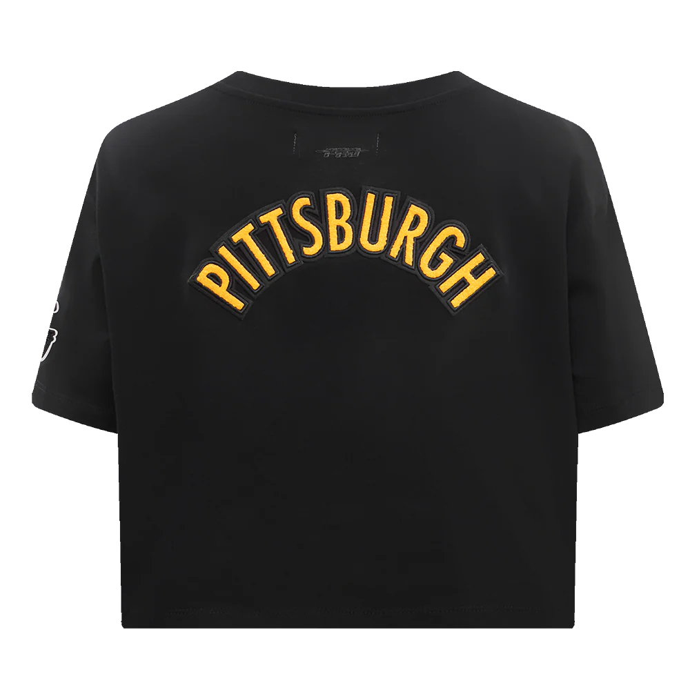 NFL PITTSBURGH STEELERS CLASSIC WOMEN'S SINGLE JERSEY BOXY TEE (BLACK) - Image 3