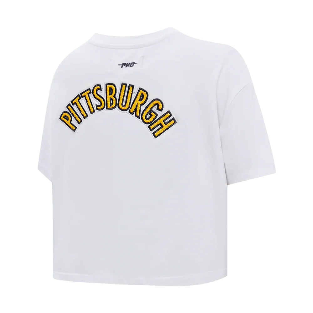NFL PITTSBURGH STEELERS CLASSIC WOMEN'S SINGLE JERSEY BOXY TEE (WHITE) - Image 3