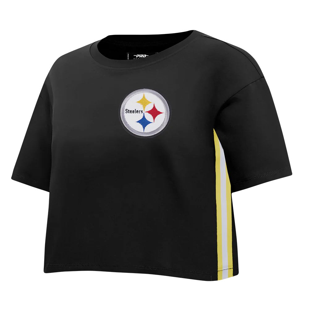 NFL PITTSBURGH STEELERS MASHUP WOMEN'S BOXY TEE (BLACK) - Image 2