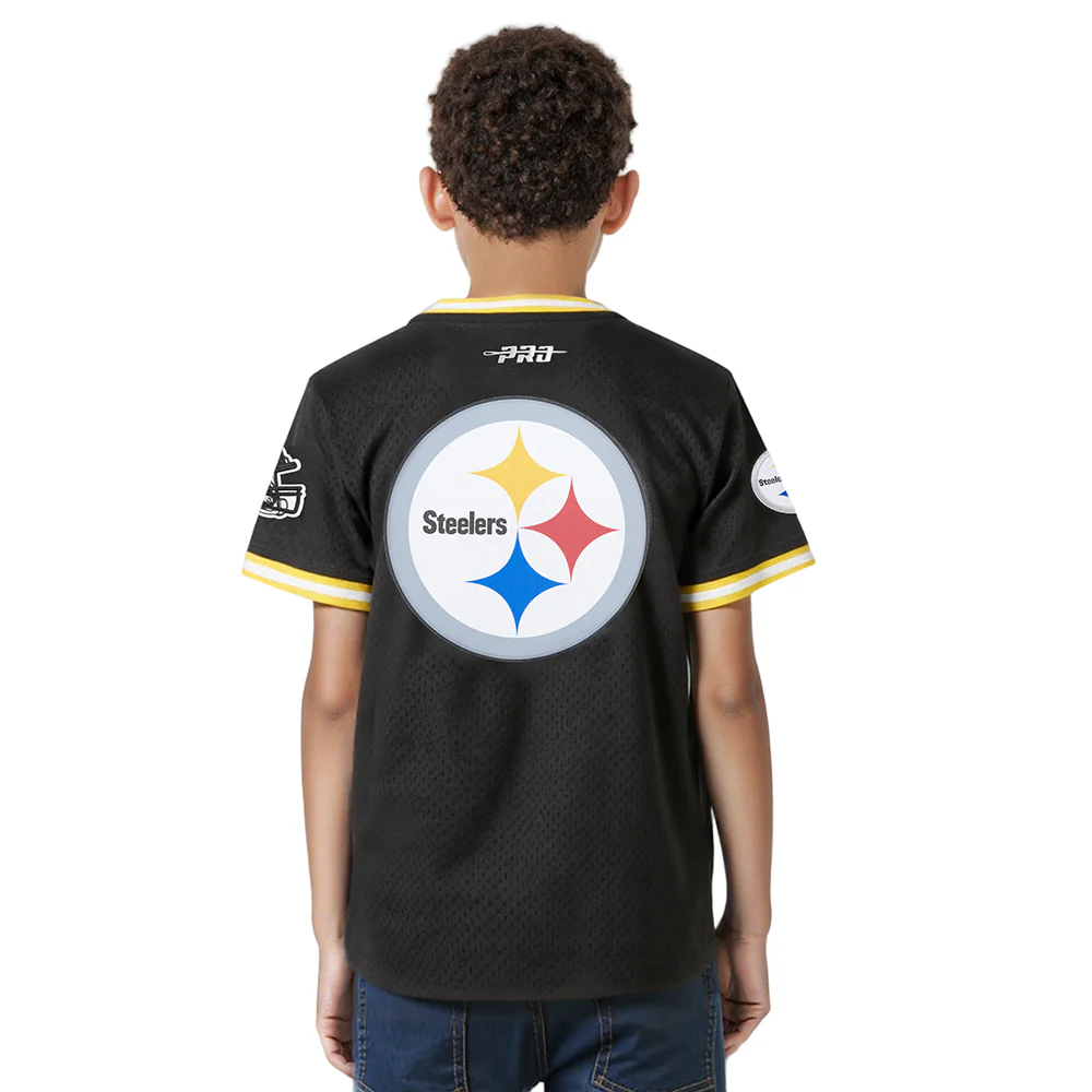 NFL PITTSBURGH STEELERS CLASSIC BIG BOYS SHORT SLEEVE MESH TEE (BLACK/YELLOW) - Image 12