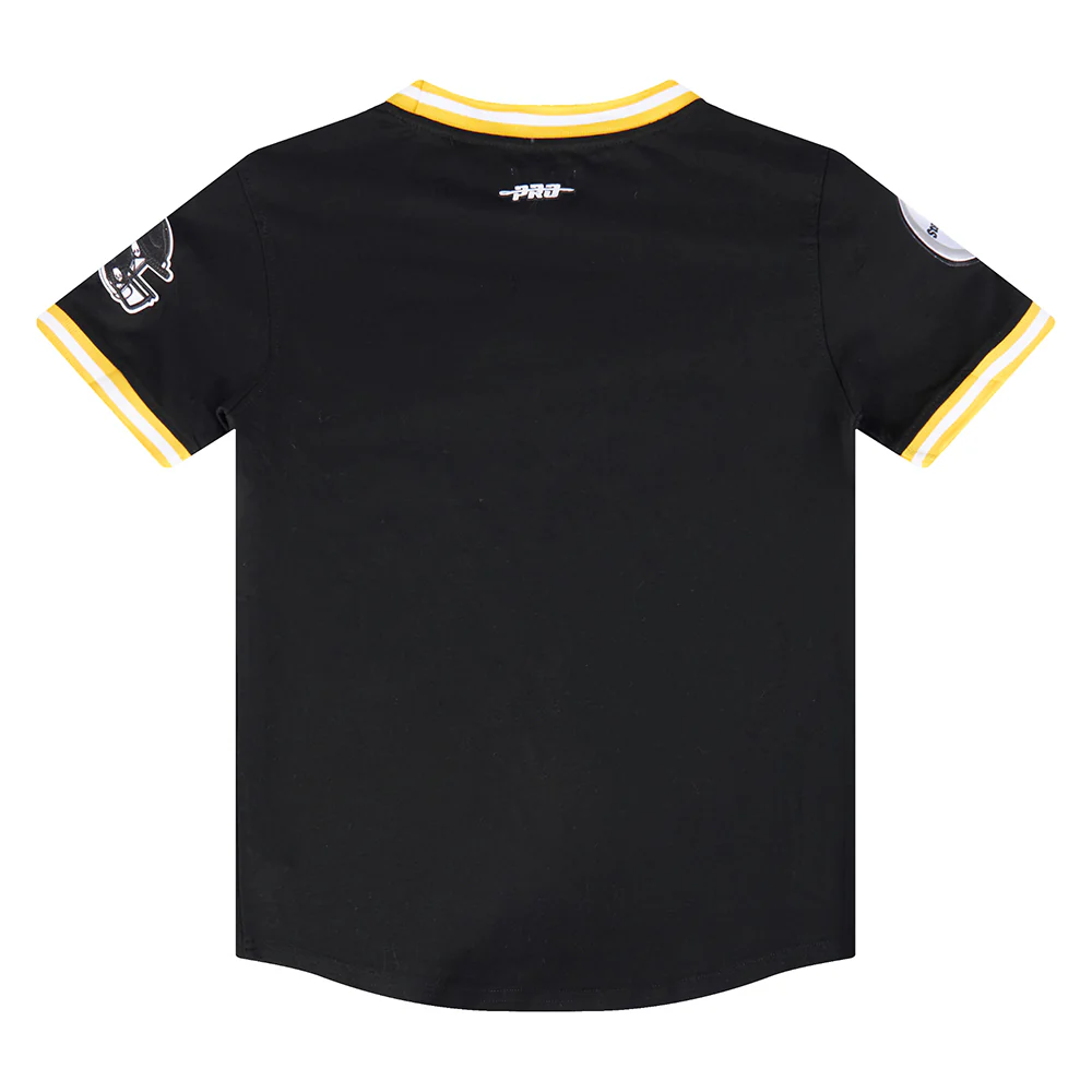 NFL PITTSBURGH STEELERS CLASSIC BIG BOYS SHORT SLEEVE STRIPED RIB TEE (BLACK/YELLOW) - Image 12