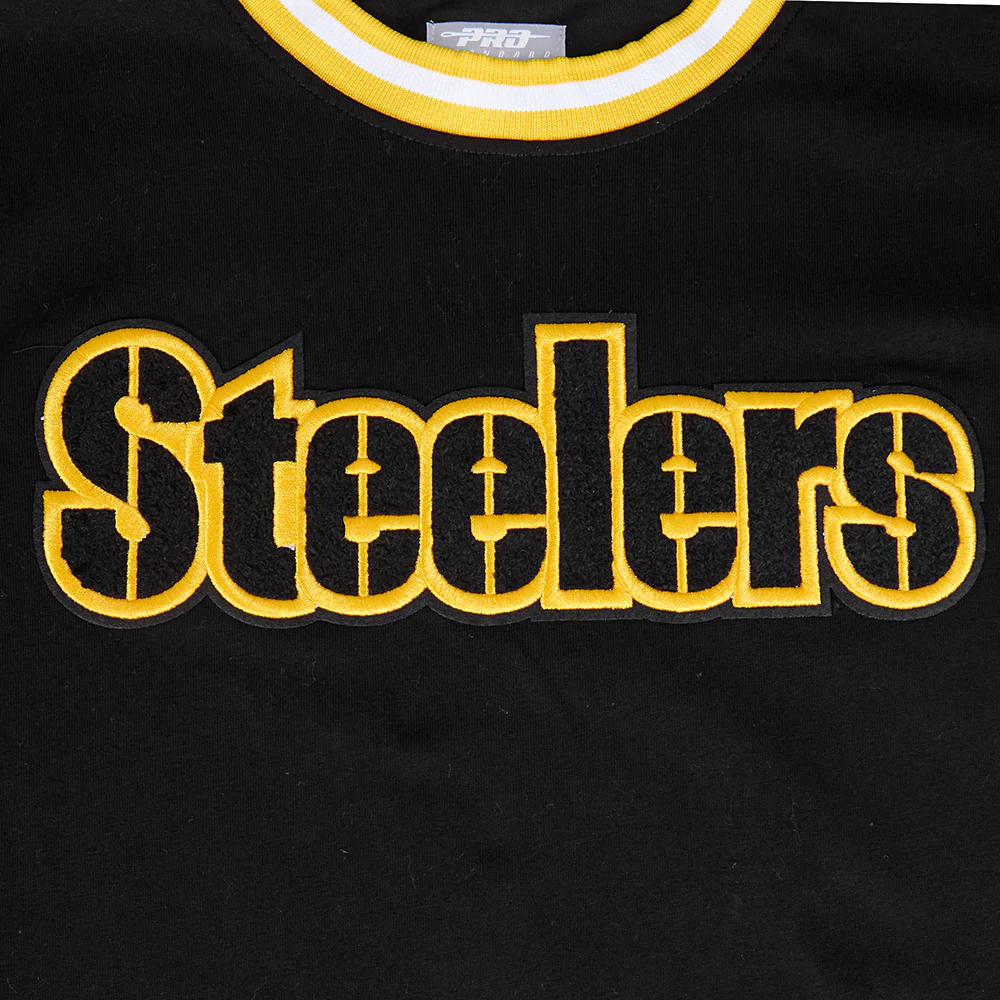 NFL PITTSBURGH STEELERS CLASSIC BIG BOYS SHORT SLEEVE STRIPED RIB TEE (BLACK/YELLOW) - Image 15