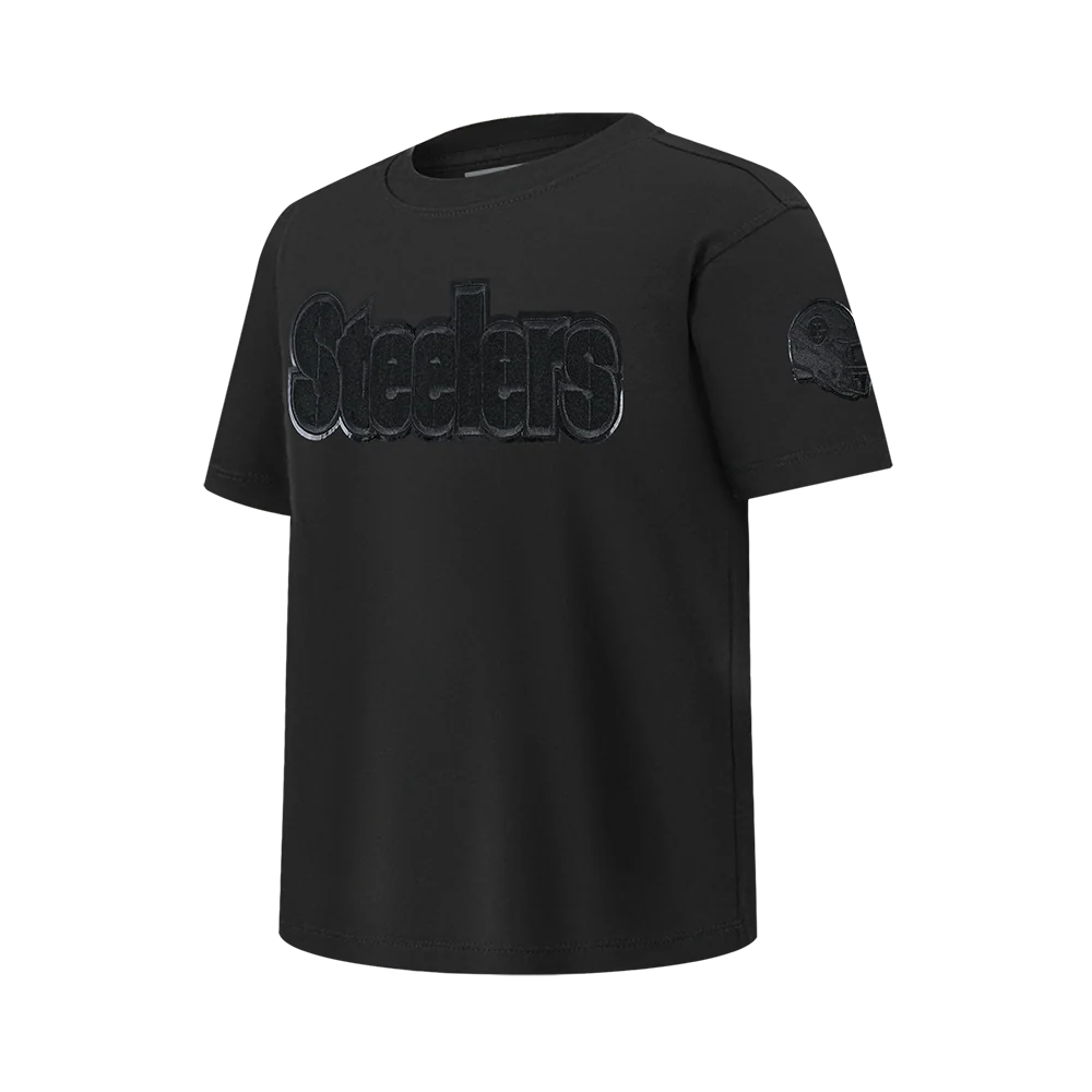 NFL PITTSBURGH STEELERS TRIPLE BLACK BIG BOY'S SS TEE (BLACK) - Image 3