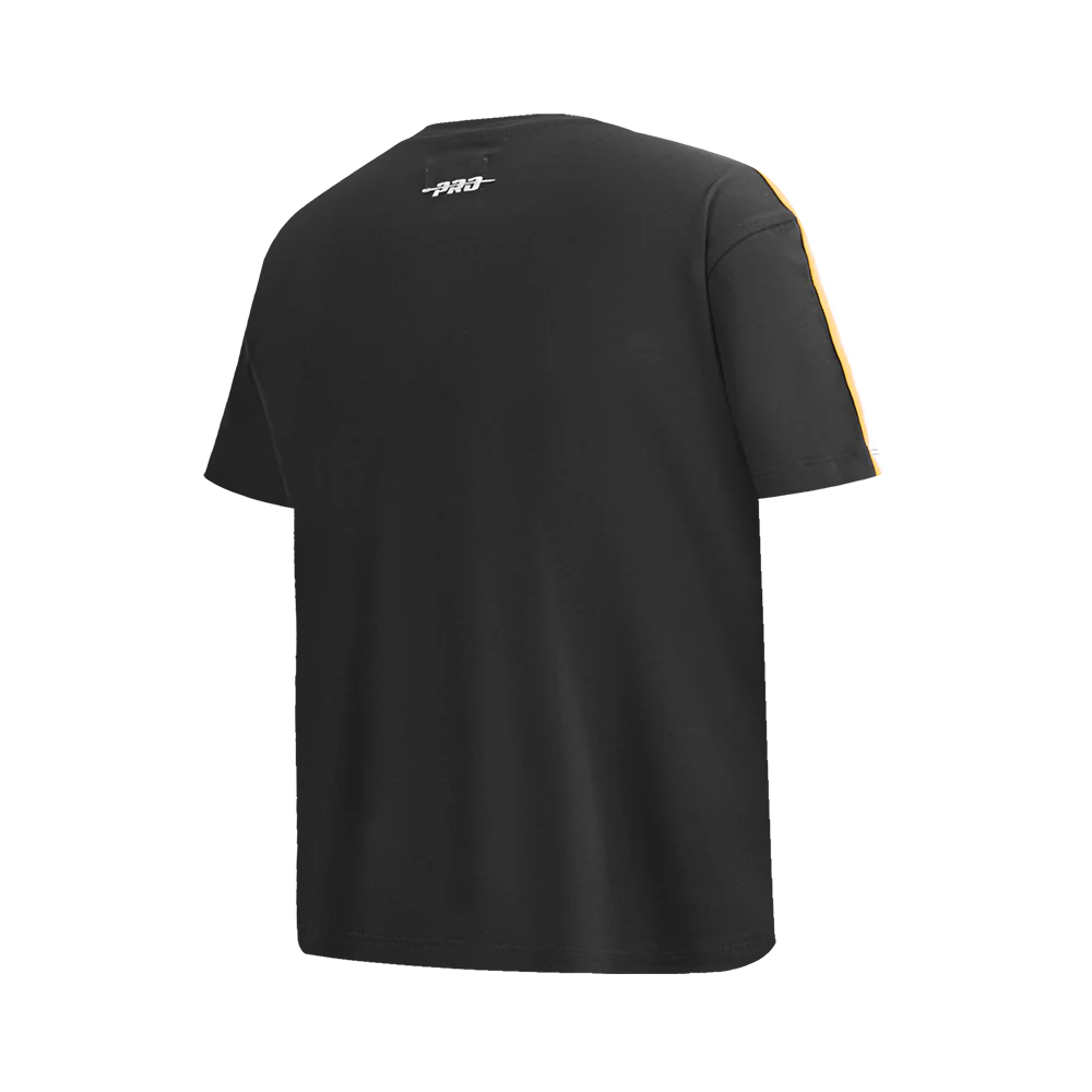 NFL PITTSBURGH STEELERS RETRO CLASSIC SINGLE JERSEY BIG BOYS SINGLE JERSEY TAPING TEE (BLACK/YELLOW) - Image 4