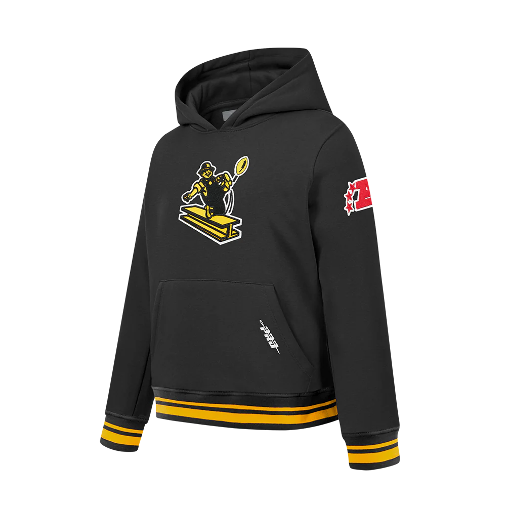 NFL PITTSBURGH STEELERS RETRO CLASSIC BIG BOYS RIB FLEECE PULLOVER HOODIE (BLACK/YELLOW) - Image 3