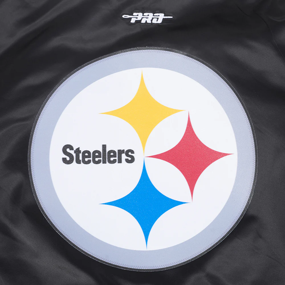 NFL PITTSBURGH STEELERS CLASSIC BIG BOYS SATIN JACKET (BLACK) - Image 10