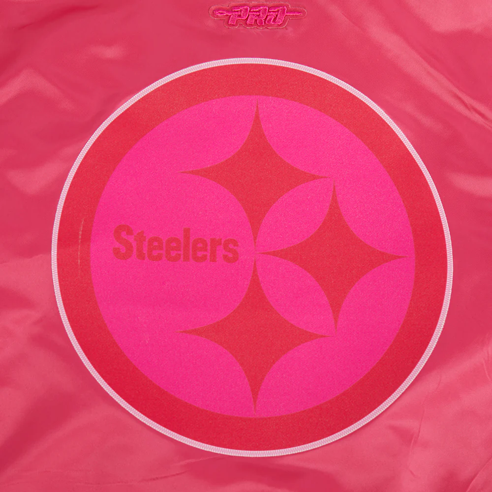 NFL PITTSBURGH STEELERS TRIPLE PINK BIG GIRLS SATIN JACKET (BEETROOT PURPLE) - Image 5