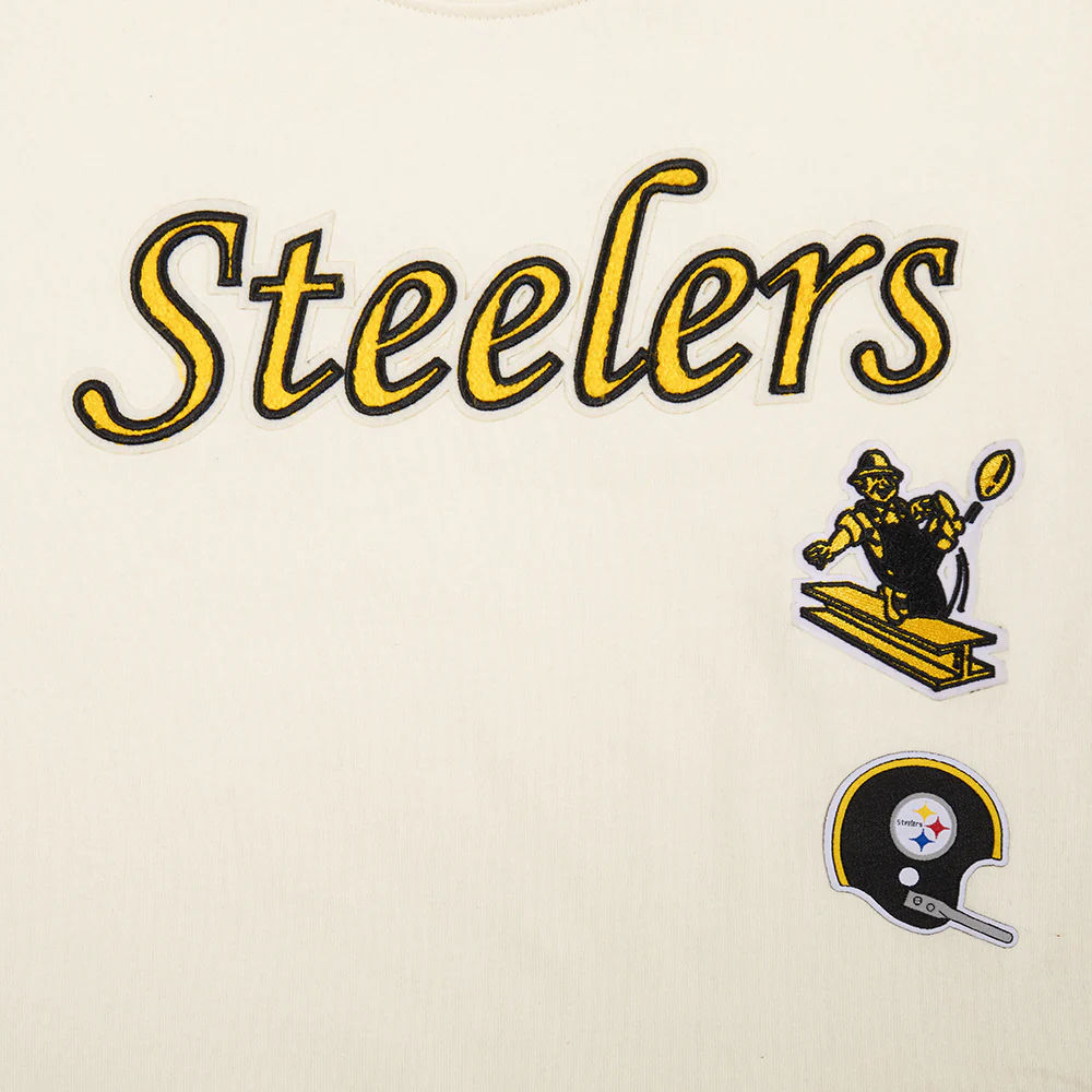 NFL PITTSBURGH STEELERS RETRO CLASSIC BIG GIRL'S SS BOXY TEE (EGGSHELL) - Image 5