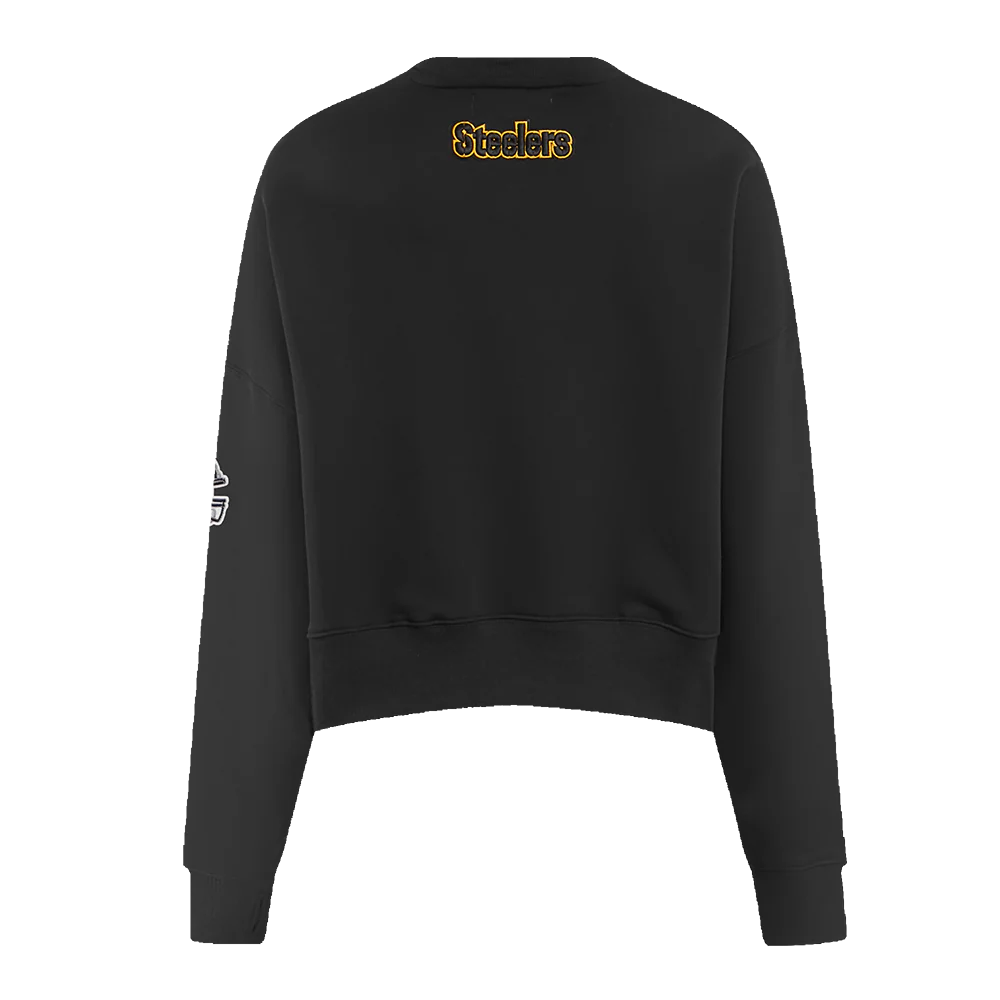 NFL PITTSBURGH STEELERS CLASSIC WOMEN'S FLEECE CREWNECK (BLACK) - Image 4