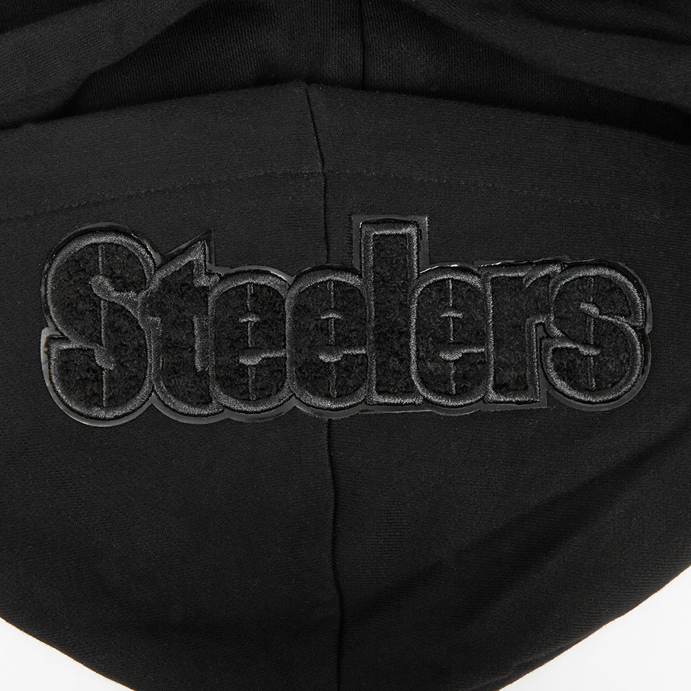 NFL PITTSBURGH STEELERS TRIPLE BLACK WOMEN'S FLEECE PULLOVER HOODIE (TRIPLE BLACK) - Image 7
