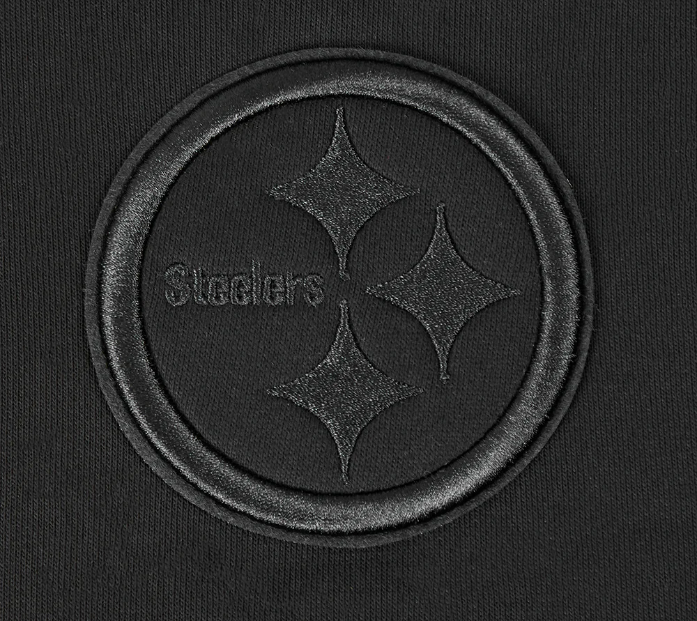 NFL PITTSBURGH STEELERS NEUTRAL CROPPED WOMEN'S PULLOVER HOODIE (BLACK) - Image 5