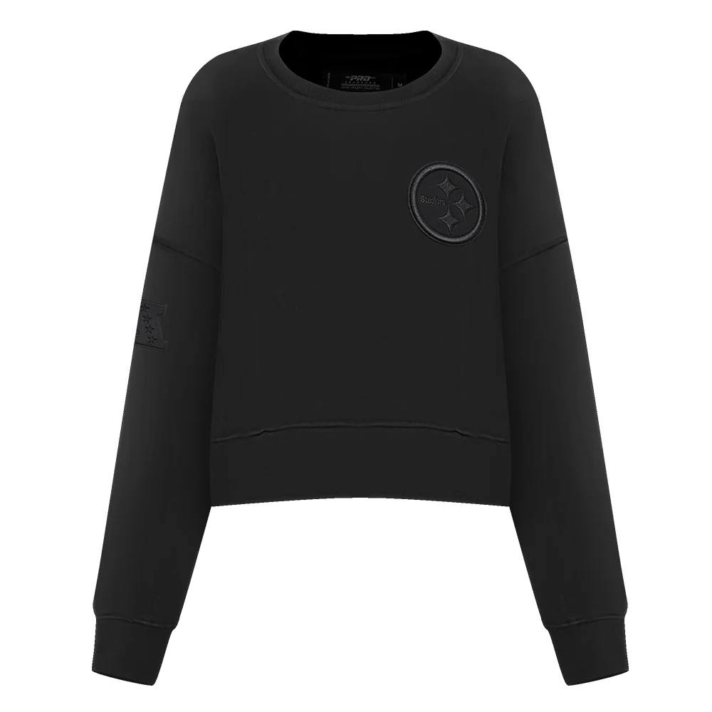 NFL PITTSBURGH STEELERS NEUTRAL WOMEN'S CREWNECK (BLACK)