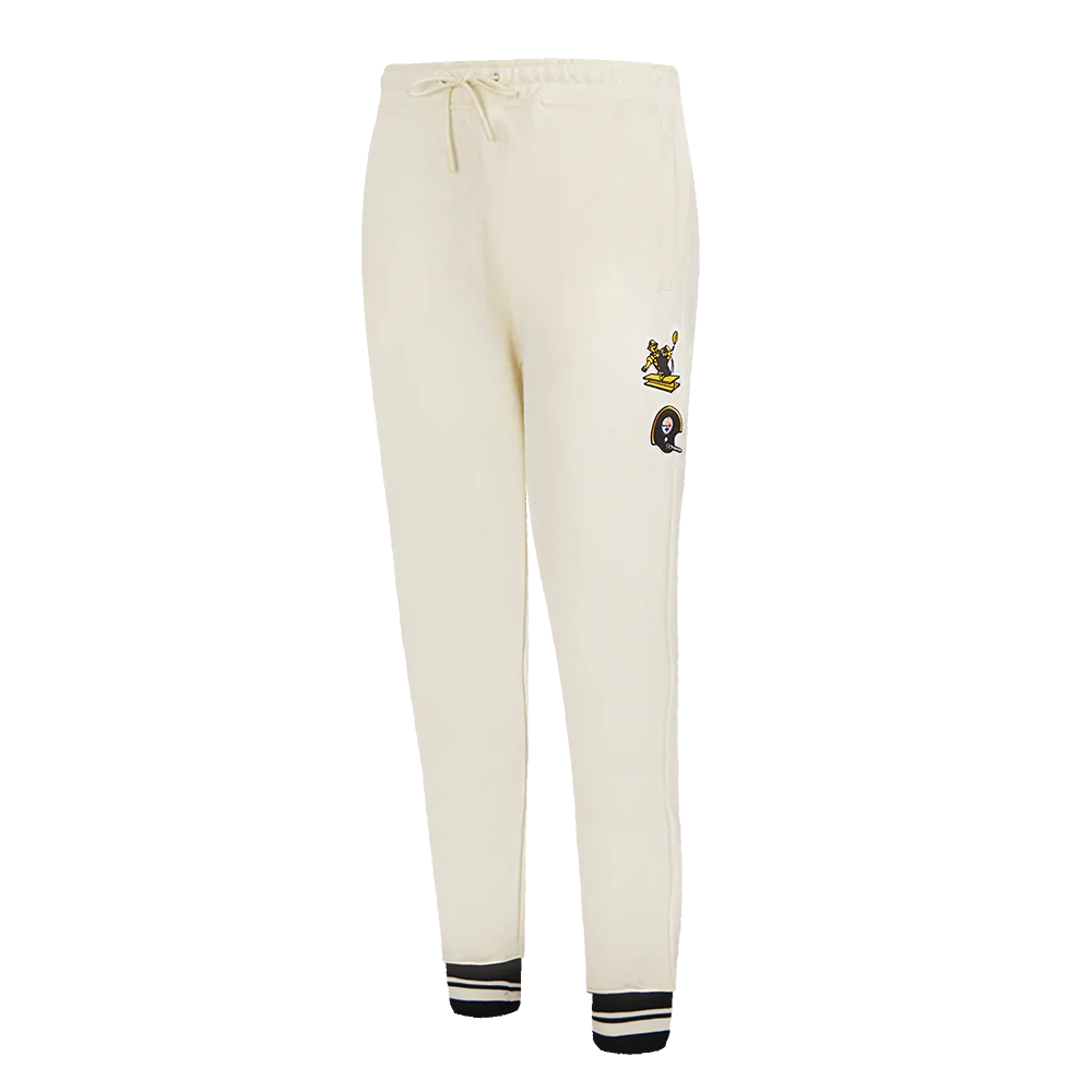 NFL PITTSBURGH STEELERS RETRO CLASSIC WOMEN'S SWEATPANT (EGGSHELL/ BLACK)