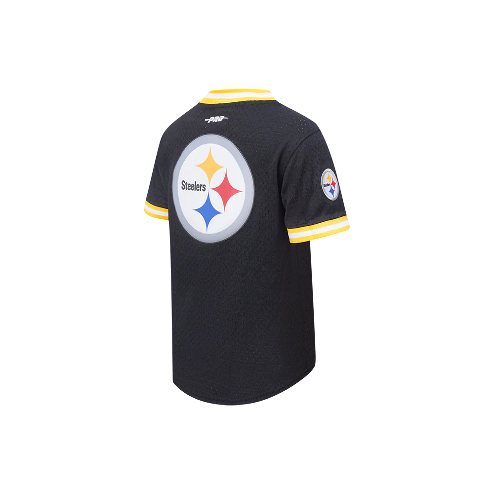 NFL PITTSBURGH STEELERS CLASSIC LITTLE BOYS SHORT SLEEVE MESH TEE (BLACK/YELLOW) - Image 6