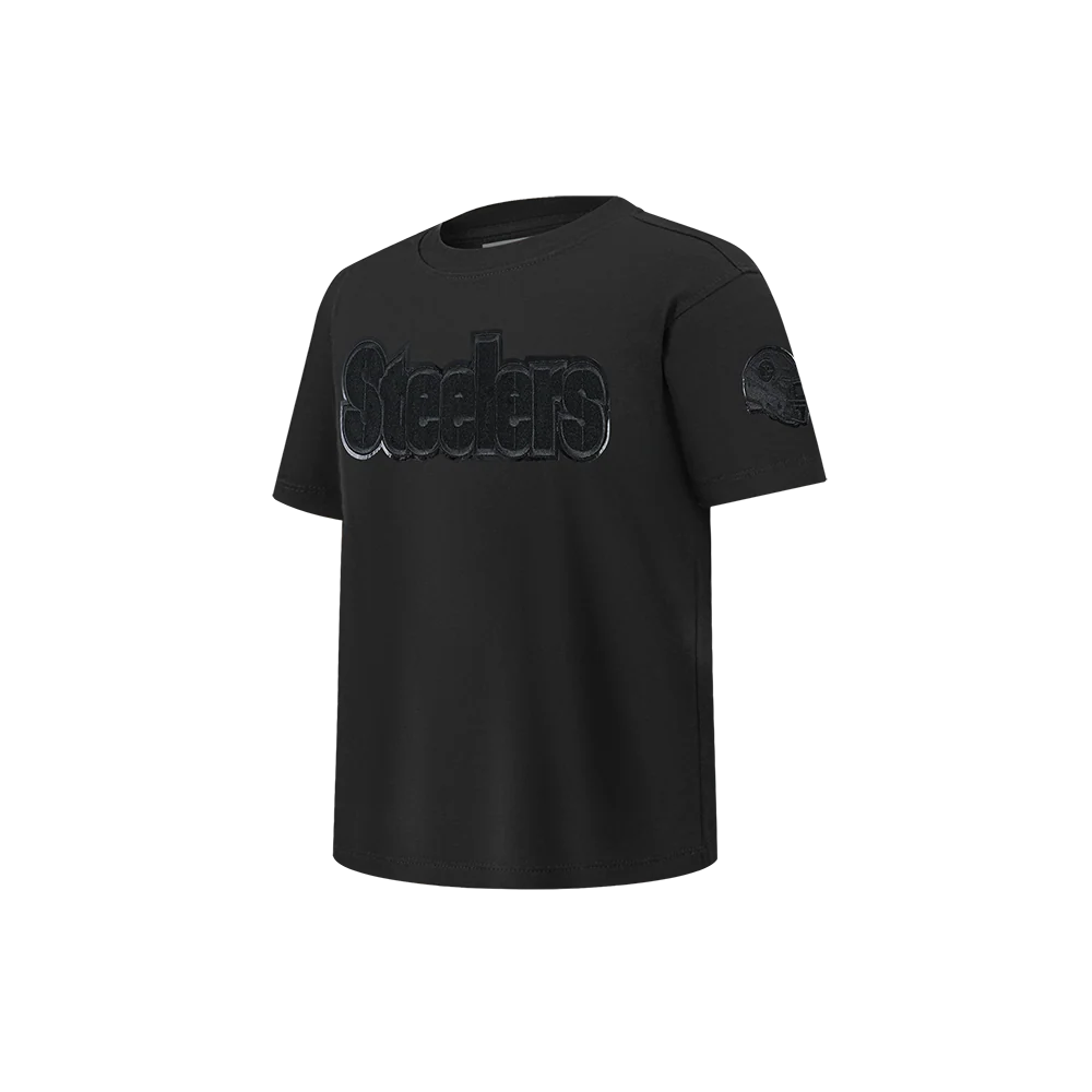 NFL PITTSBURGH STEELERS TRIPLE BLACK LITTLE BOY'S SS TEE (BLACK) - Image 3