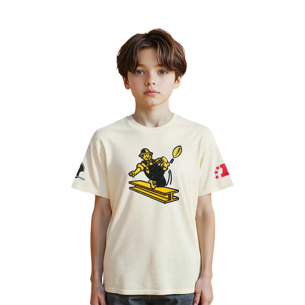 NFL PITTSBURGH STEELERS RETRO CLASSICS LITTLE BOY'S SS TEE (EGGSHELL)