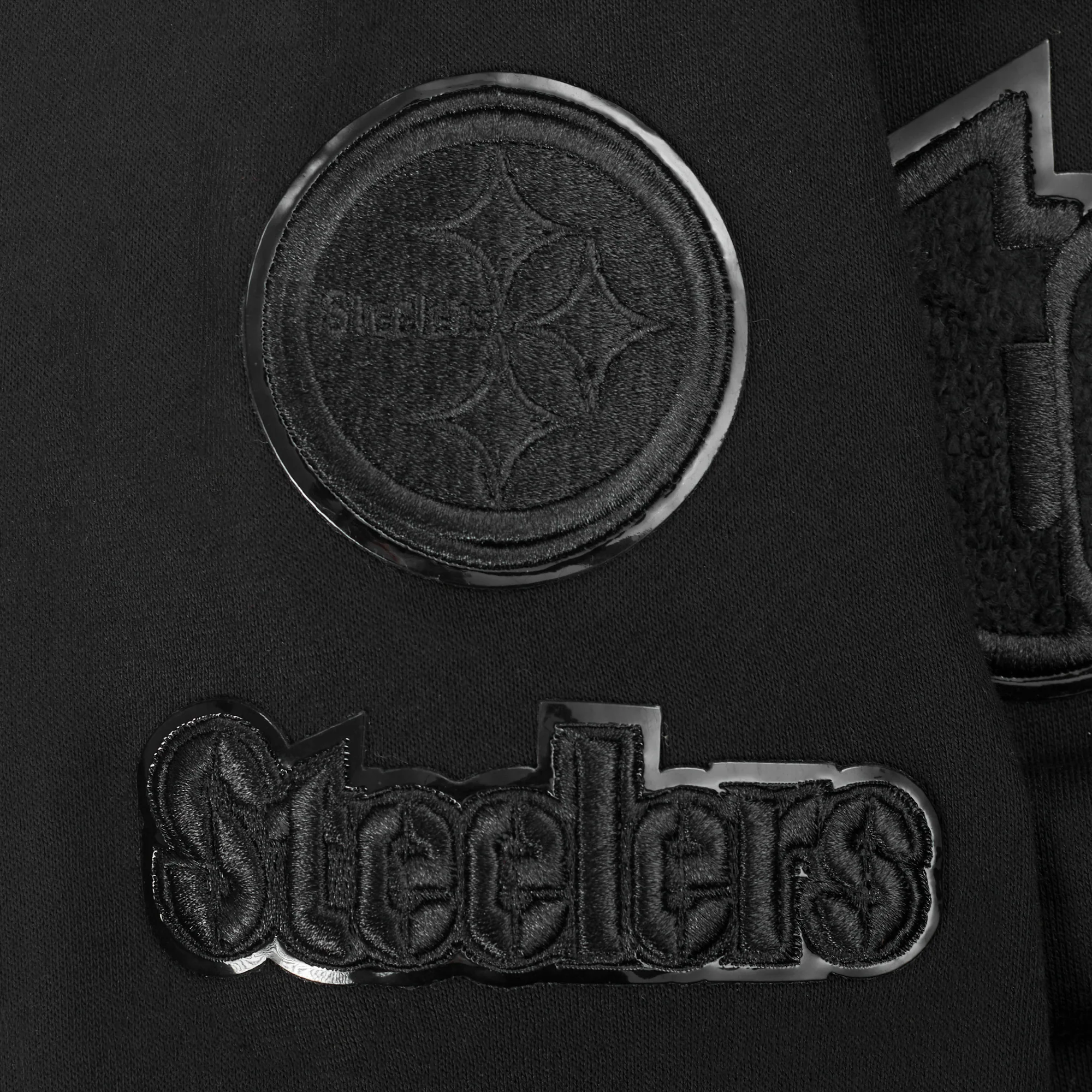 NFL PITTSBURGH STEELERS TRIPLE BLACK LITTLE BOYS FLEECE PULLOVER HOODIE (BLACK) - Image 10