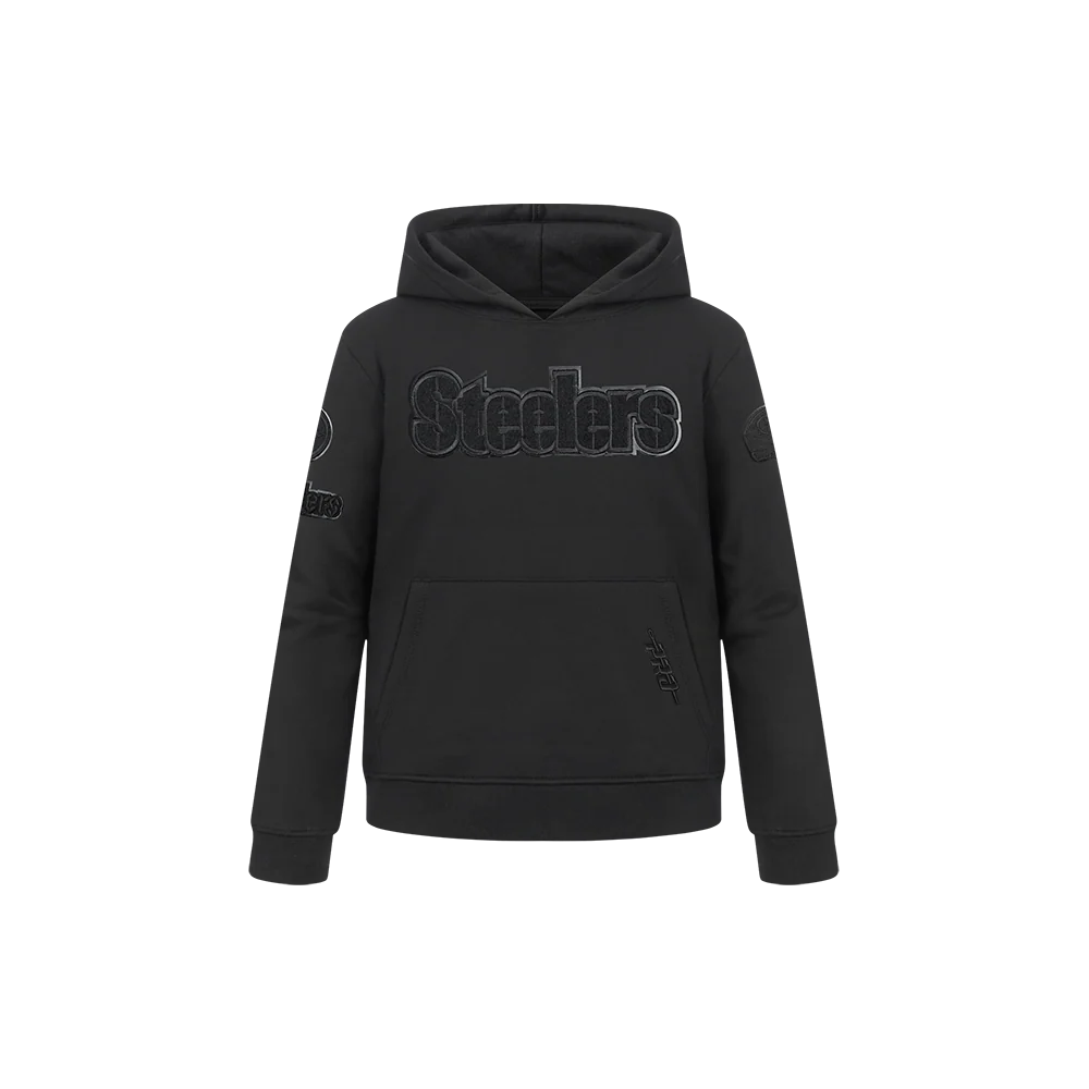 NFL PITTSBURGH STEELERS TRIPLE BLACK LITTLE BOYS FLEECE PULLOVER HOODIE (BLACK) - Image 3
