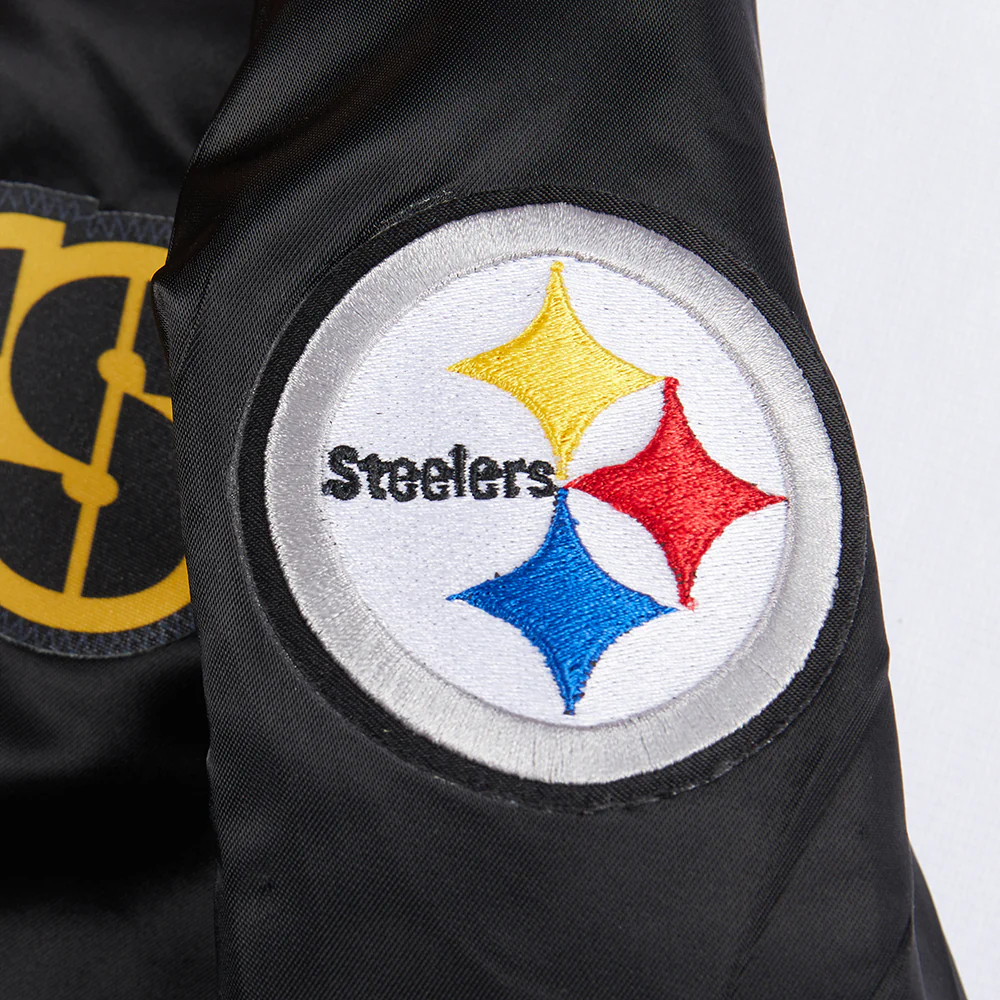 NFL PITTSBURGH STEELERS CLASSIC LITTLE BOYS SATIN JACKET (BLACK) - Image 9