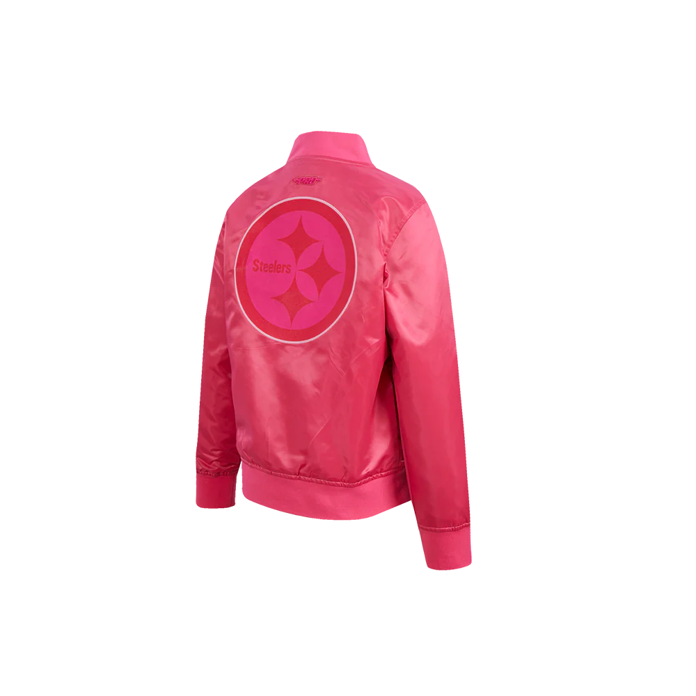 NFL PITTSBURGH STEELERS TRIPLE PINK LITTLE GIRLS SATIN JACKET (BEETROOT PURPLE) - Image 4