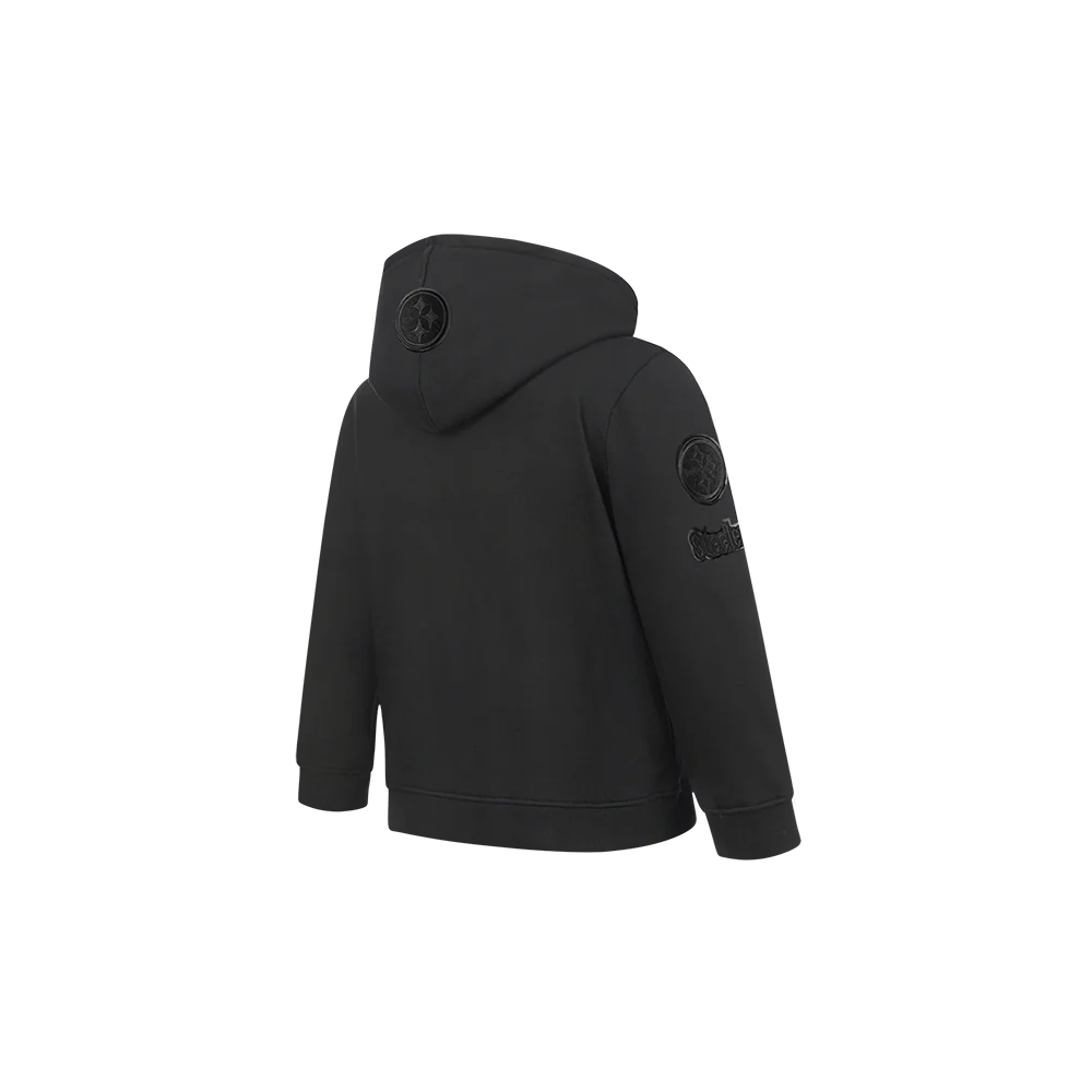 NFL PITTSBURGH STEELERS TRIPLE BLACK TODDLER BOYS FLEECE PULLOVER HOODIE (BLACK) - Image 4